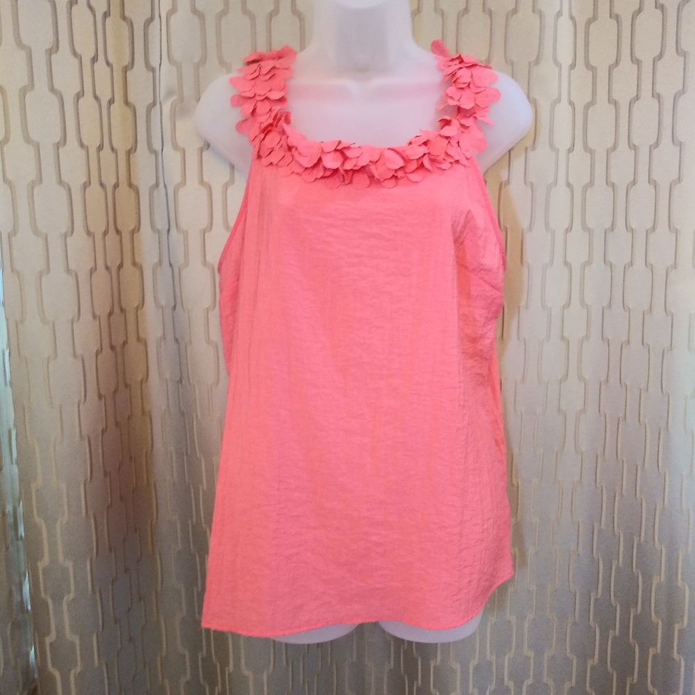 Willi Smith Pink Sleeveless Blouse, XL